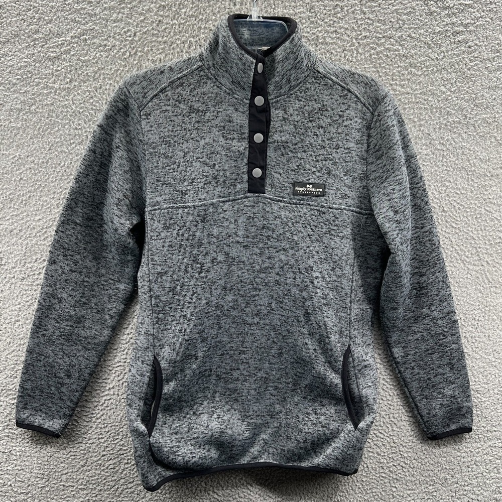 Simply Southern Womens Snap Fleece M Pullover Layering Outdoor Casual Camping